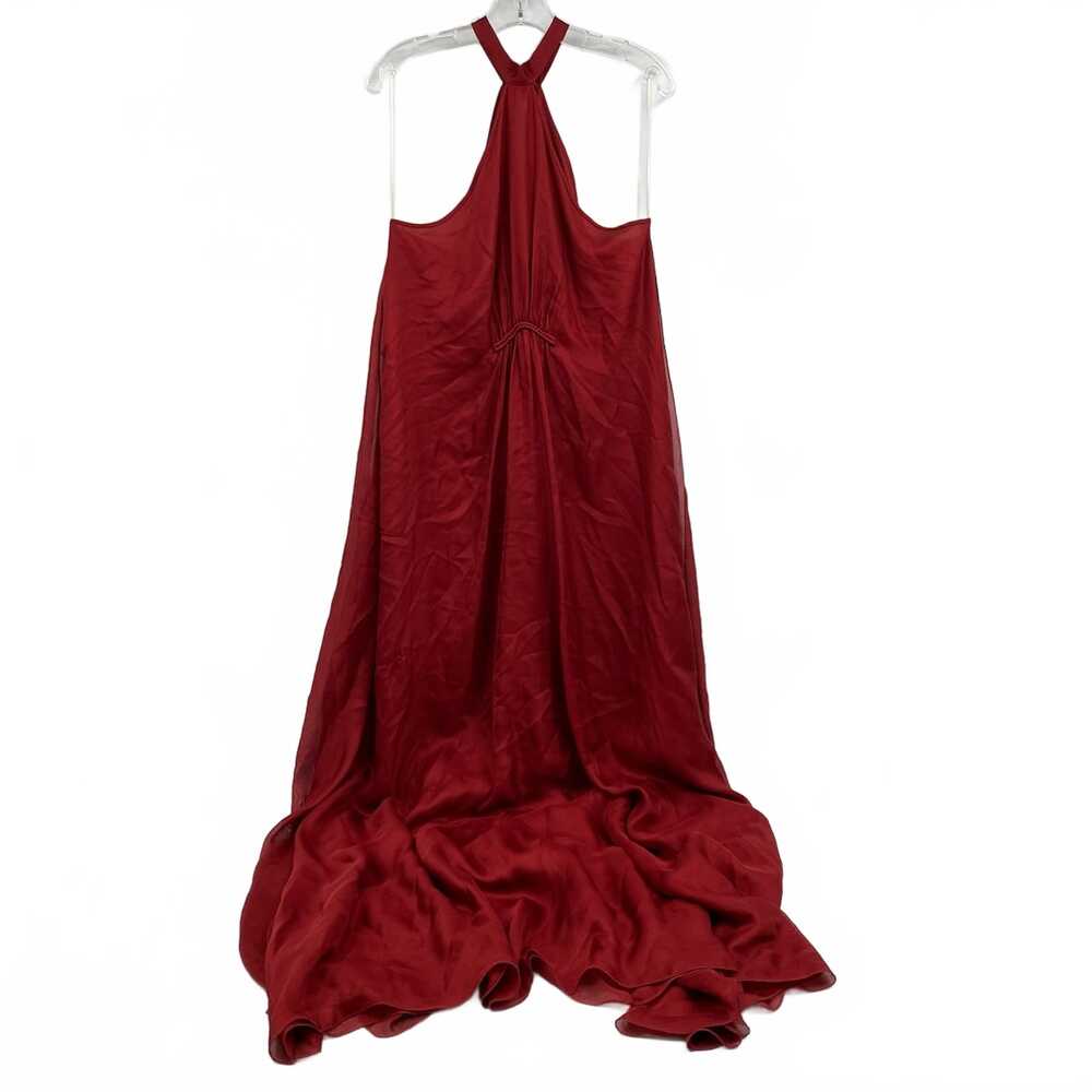 Leon Max Red Silk Halter Maxi Dress | Women’s Size 12